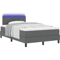 Syfax Boxspringbett mit Matratze Dunkelgrau 120 x 200 cm Stoff