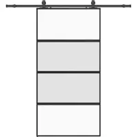 Syfax Schiebetür mit Beschlag Schwarz 102,5x205 cm Hartglas