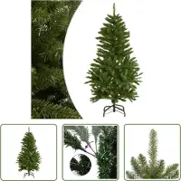 The Living Store Künstlicher Weihnachtsbaum Klappbar mit Ständer Grün 150 cm