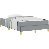 Syfax Boxspringbett mit Matratze Hellgrau 120 x 200 cm Stoff