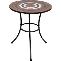 Syfax Bistrotisch Terrakotta-Rot und Weiß 60 cm Mosaik