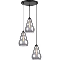 Rabalux 72213 Pendelleuchte 3 Spots Salvatore, E27, schwarz-grau, rund, Modern, ø200mm