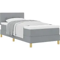 Syfax Boxspringbett mit Kissen Hellgrau 100 x 200 cm Stoff