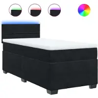 Syfax Boxspringbett mit Matratze Schwarz Samt