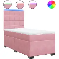 Syfax Boxspringbett mit Matratze Rosa 100x200 cm Samt