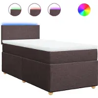 Syfax Boxspringbett mit Matratze Dunkelbraun 90x200 cm Stoff