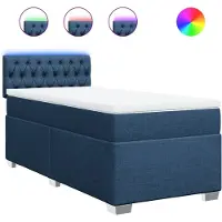 Syfax Boxspringbett mit Matratze Blau 80x200 cm Stoff