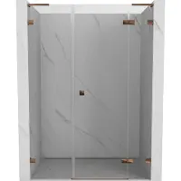 Mexen Lunar L schwenkbare Duschkabinentür rechts 160 cm, transparent, Roségold - 834SL-160-050-60-00-P