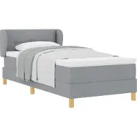 Syfax Boxspringbett mit Matratze Hellgrau 100 x 200 cm Stoff