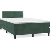 Syfax Boxspringbett mit Matratze Dunkelgrün 120x190 cm Samt