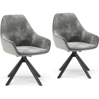 Vicco Loungesessel Eleganza Hellgrau 2er Set, Model 53231