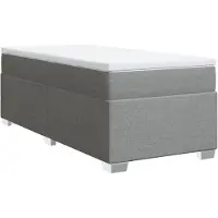Syfax Boxspringbett mit Matratze Hellgrau 100x200 cm Stoff