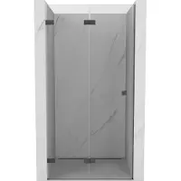 Mexen Lunar-F faltbare linke Duschwand 95 cm, transparent, gebürstetes Gun Gray - 836-095-000-66-00-L