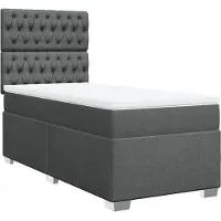 Syfax Boxspringbett mit Matratze Dunkelgrau 80x200 cm Stoff