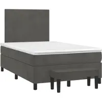 Syfax Boxspringbett mit Matratze Dunkelgrau 120x190 cm Samt