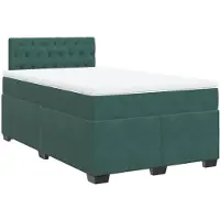 Syfax Boxspringbett mit Matratze Dunkelgrün 120x190 cm Samt