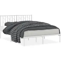 vidaXL Bettgestell mit Kopfteil Metall Weiß 140x200 cm