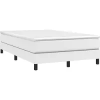 Syfax Boxspringbett mit Matratze Weiß 120x190 cm Kunstleder