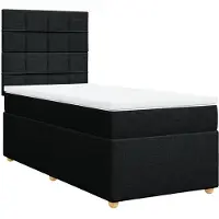 Syfax Boxspringbett mit Matratze Schwarz 100x200 cm Stoff