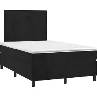 Syfax Boxspringbett mit Matratze Schwarz 120x190 cm Samt
