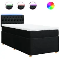Syfax Boxspringbett mit Matratze Schwarz 80x200 cm Stoff