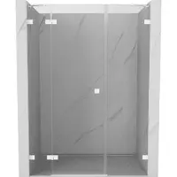 Mexen Lunar Duschdrehtür links 135 cm, transparent, weiß - 834S-135-050-20-00-L