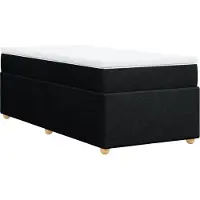 vidaXL Boxspringbett mit Matratze Schwarz 90x190 cm Stoff