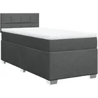 vidaXL Boxspringbett mit Matratze Dunkelgrau 80x200 cm Stoff