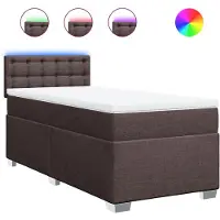 Syfax Boxspringbett mit Matratze Dunkelbraun 90x200 cm Stoff
