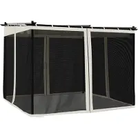 Syfax Pavillon mit Netzwände Creme 3x3 m Stahl