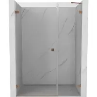 Mexen Lunar-B Linksdrehende Duschtür 135 cm, transparent, gebürstetes Kupfer - 832S-135-050-65-00-L