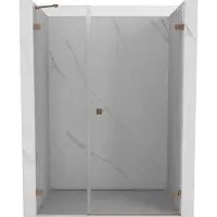 Mexen Lunar-B Duschdrehtür rechts 150 cm, transparent, gebürstetes Kupfer - 832S-150-050-65-00-P