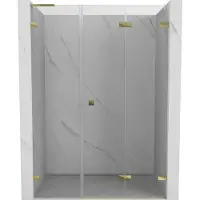 Mexen Lunar-F L Falttür Dusche rechts 140 cm, transparent, gold - 836SL-140-050-50-00-P