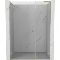 Mexen Lunar-B L Duschschwingtür links 150 cm, transparent, gebürstetes Gold - 832SL-150-050-55-00-L