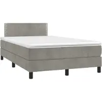 Syfax Boxspringbett mit Matratze Hellgrau 120x190 cm Samt