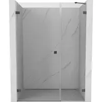 Mexen Lunar-B Duschtür Schwenkbar Links 135 cm, Transparent, Gun Gray Gebürstet - 832S-135-050-66-00-L