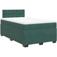Syfax Boxspringbett mit Matratze Dunkelgrün 120x200 cm Samt