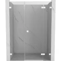 Mexen Lunar L Duschtür schwenkbar rechts 135 cm, transparent, weiß - 834SL-135-050-20-00-P