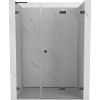 Mexen Lunar-F L Duschfaltwand rechts 110 cm, transparent, gebürstetes Gun Gray - 836SL-110-050-66-00-P