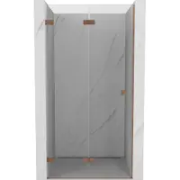 Mexen Lunar-F faltbare Duschabtrennung links 75 cm, transparent, gebürstetes Kupfer - 836-075-000-65-00-L