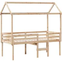 Syfax Hochbett mit Dach 90x190 cm Massivholz Kiefer