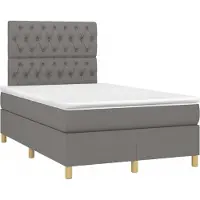 Syfax Boxspringbett mit Matratze Dunkelgrau 120x190 cm Stoff