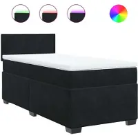 Syfax Boxspringbett mit Matratze Schwarz 100x200 cm Samt