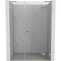 Mexen Lunar L Duschtür schwenkbar rechts 155 cm, transparent, gold - 834SL-155-050-50-00-P