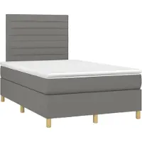 Syfax Boxspringbett mit Matratze Dunkelgrau 120x190 cm Stoff