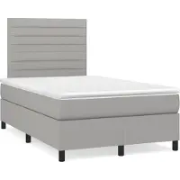 Syfax Boxspringbett mit Matratze Hellgrau 120x190 cm Stoff