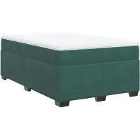 Syfax Boxspringbett mit Matratze Dunkelgrün 120x200 cm Samt