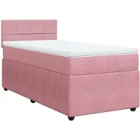 Syfax Boxspringbett mit Matratze Rosa 80x200 cm Samt