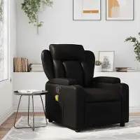 vidaXL Möbel Massage-Relaxsessel, Kunstleder, Schwarz - Fernseh- & Relaxsessel 3205596