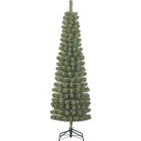 Black Box Charlton Schlanker Weihnachtsbaum - Weihnachtsdeko für Wohnzimmer und Flur - Weihnachten Baum mit Scharnierkonstruktion für Schnellen Aufbau - H215 x Ø56 cm - Grün